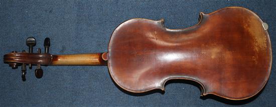 Two late 19th century violins,